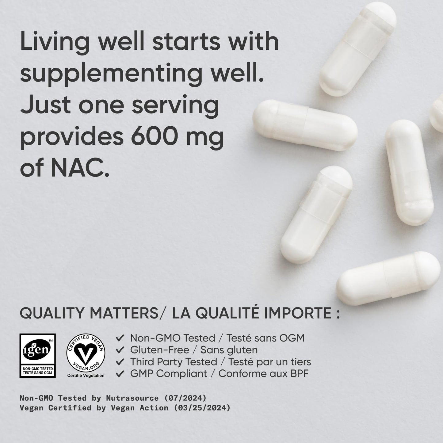 Sports Research Vegan NAC Supplement (N-Acetyl Cysteine) 600 mg - Supports Antioxidant Activity - NAC 600 mg - Non-GMO - Maple Wellness Supplements