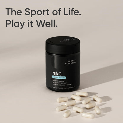 Sports Research Vegan NAC Supplement (N-Acetyl Cysteine) 600 mg - Supports Antioxidant Activity - NAC 600 mg - Non-GMO - Maple Wellness Supplements