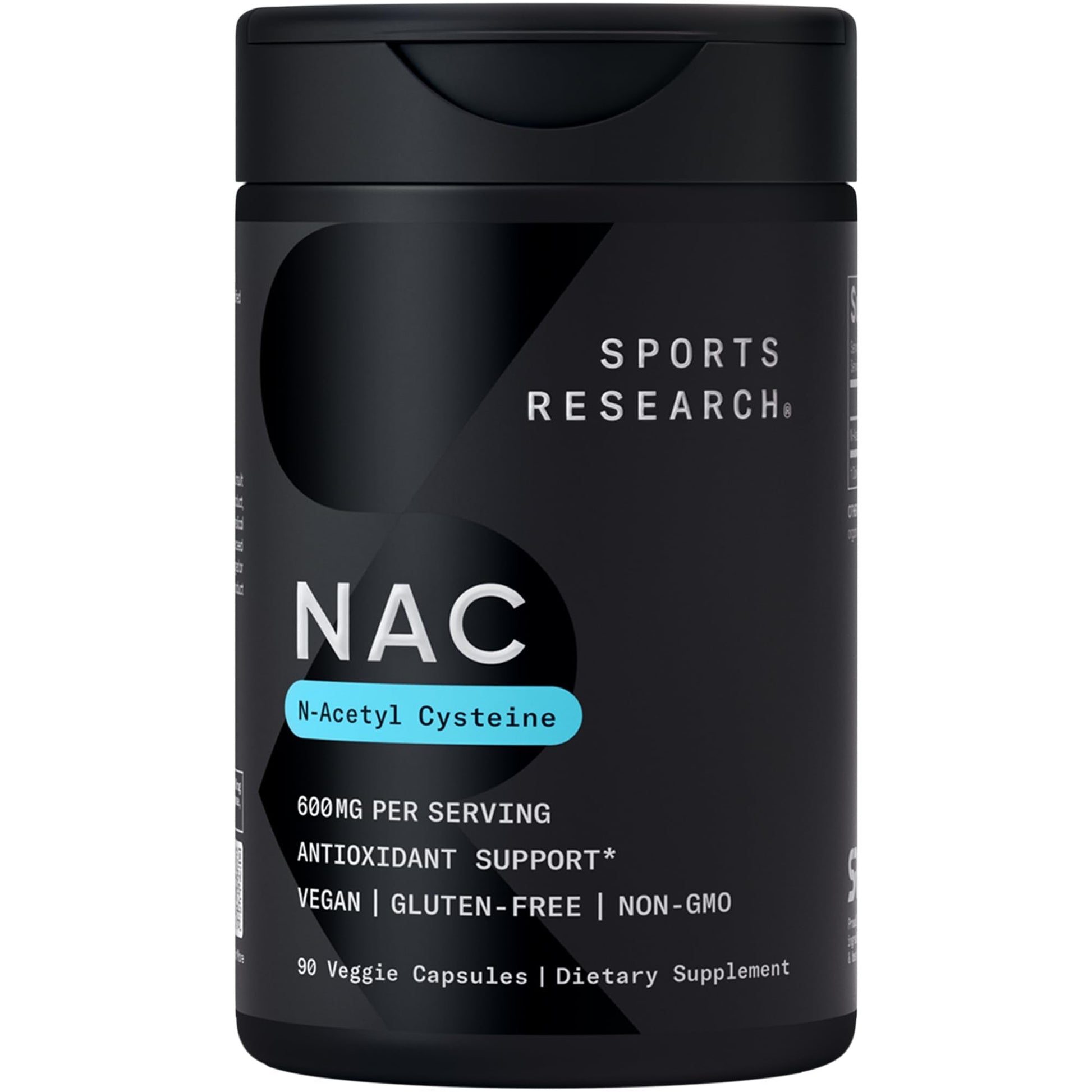 Sports Research Vegan NAC Supplement (N-Acetyl Cysteine) 600 mg - Supports Antioxidant Activity - NAC 600 mg - Non-GMO - Maple Wellness Supplements