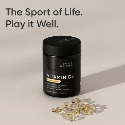 Sports Research Vitamin D3 5000 IU with Coconut MCT Oil - High Potency Vitamin D Supplement for Immune & Bone Support - Non-GMO Verified, Gluten & Soy Free – 125mcg, 360 Liquid Softgels - Maple Wellness Supplements