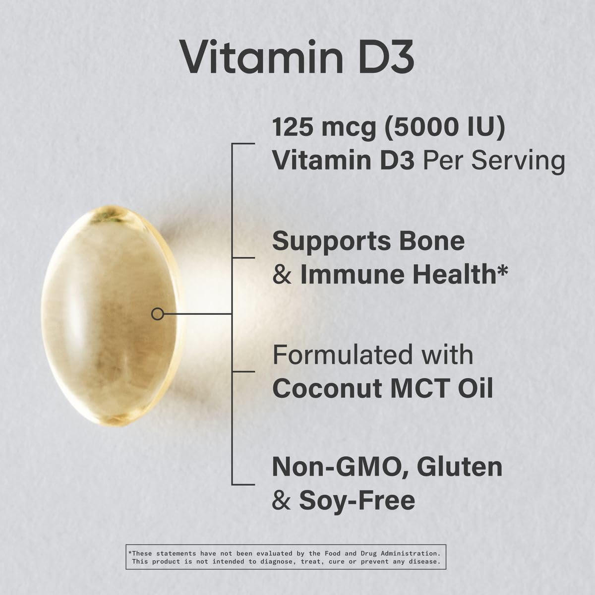 Sports Research Vitamin D3 5000 IU with Coconut MCT Oil - High Potency Vitamin D Supplement for Immune & Bone Support - Non-GMO Verified, Gluten & Soy Free – 125mcg, 360 Liquid Softgels - Maple Wellness Supplements