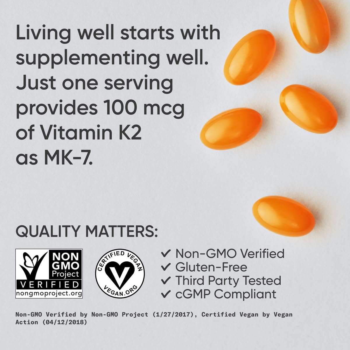Sports Research Vitamin K2 as MK-7 100mcg with Coconut MCT Oil - 120 Veggie Softgels (4 Month Supply) Vegan Certified, Non-GMO Verified, Gluten & Soy Free - Maple Wellness Supplements