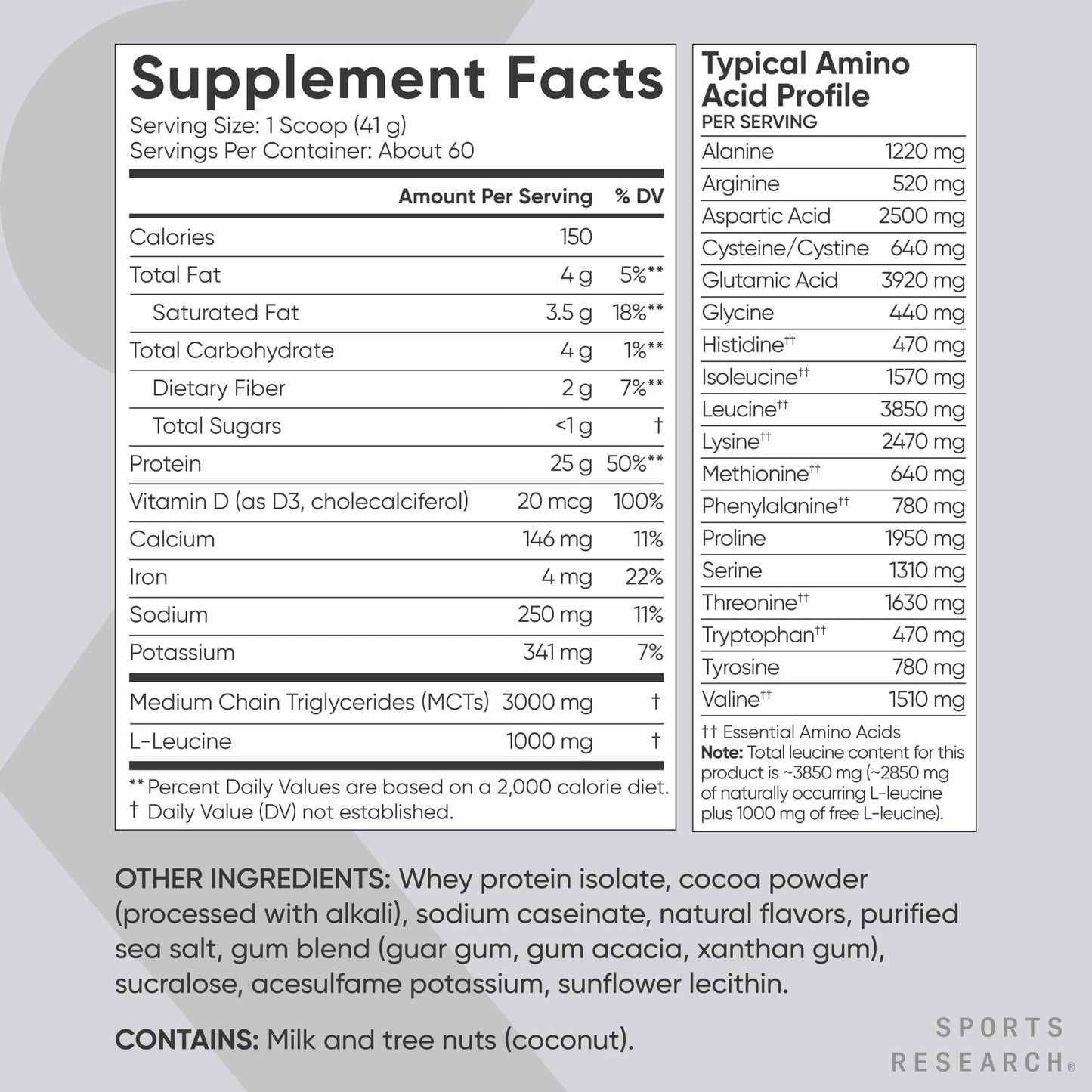Sports Research Whey Protein Isolate - Sports Nutrition Protein Powder 25g per Serving - 5lb Bag Whey Protein - Dutch Chocolate Bulk Protein Powder, 60 Servings - Maple Wellness Supplements