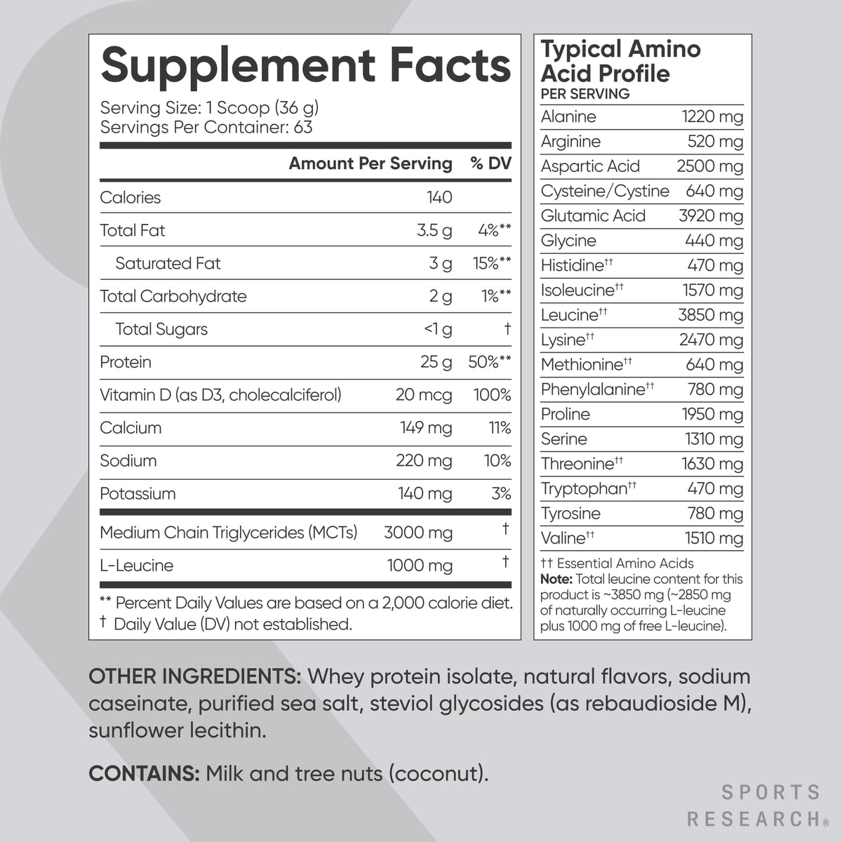Sports Research Whey Protein Isolate - Sports Nutrition Protein Powder 25g per Serving - 5lb Bag Whey Protein - Vanilla Flavor - Bulk Protein Powder, 56 Servings - Maple Wellness Supplements