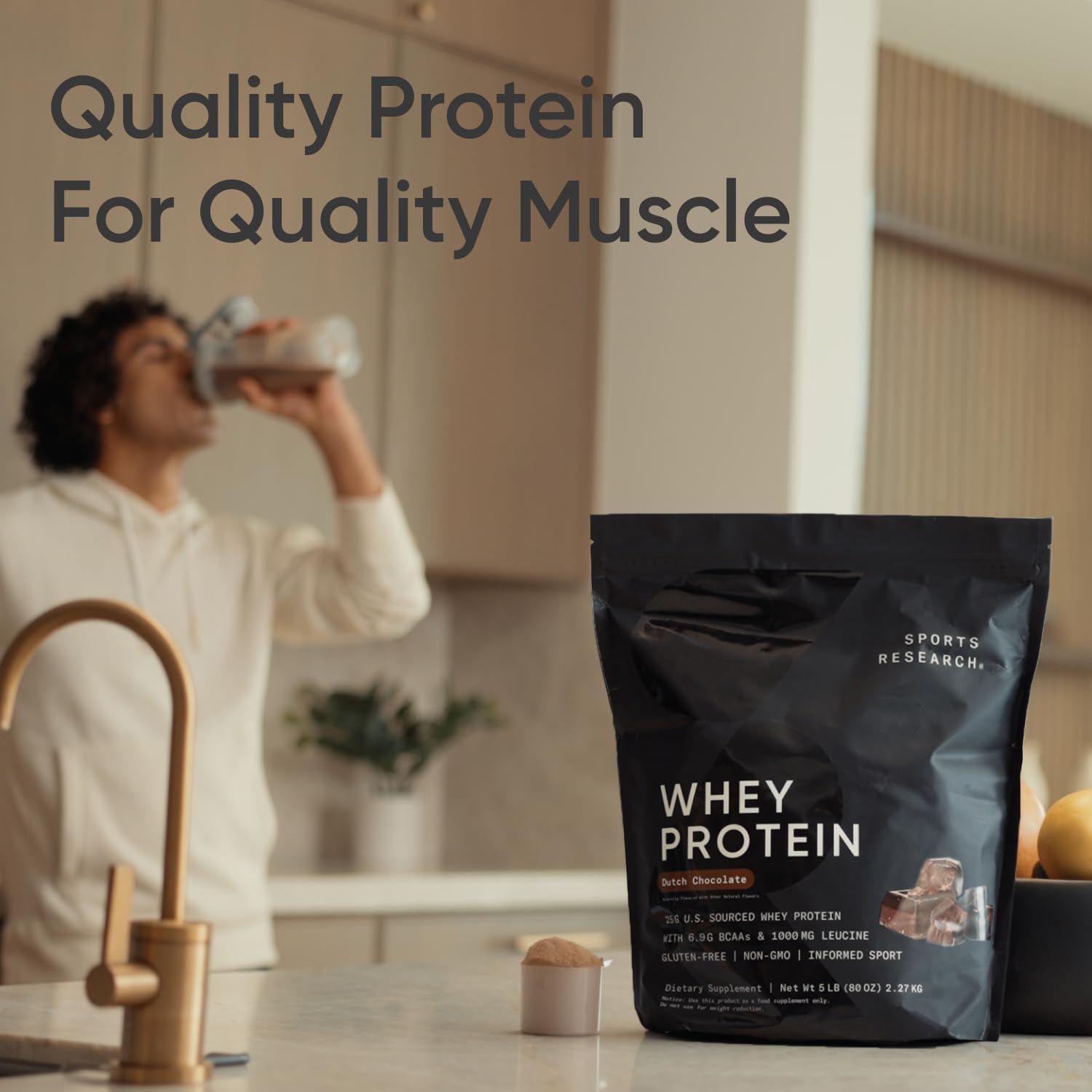 Sports Research Whey Protein Isolate - Sports Nutrition Protein Powder 25g per Serving - Maple Wellness Supplements