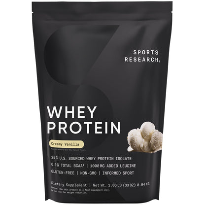 Sports Research Whey Protein Isolate - Sports Nutrition Protein Powder 25g per Serving - Maple Wellness Supplements