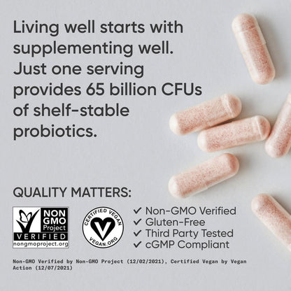 Sports Research Women's Probiotics with Prebiotics, 65 Billion CFU - Vegan Capsules for Gut Health & Digestive Support, Probiotics for Women with Cranberry - Non-GMO Verified & Gluten Free - 30 Count - Maple Wellness Supplements
