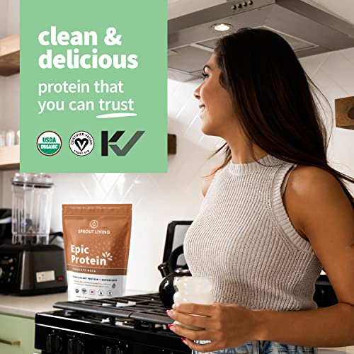 Sprout Living Epic Protein, Plant Based Protein & Superfoods Powder, Chocolate Maca - Maple Wellness Supplements