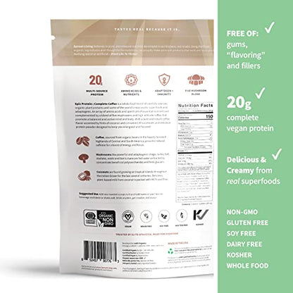 Sprout Living, Epic Protein, Plant Based Protein & Superfoods Powder, Complete Coffee - Maple Wellness Supplements