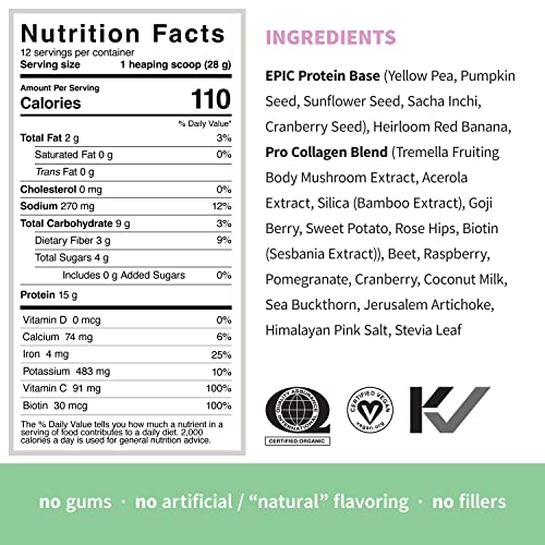 Sprout Living Epic Protein, Plant Based Protein & Superfoods Powder, Pro Collagen, - Maple Wellness Supplements