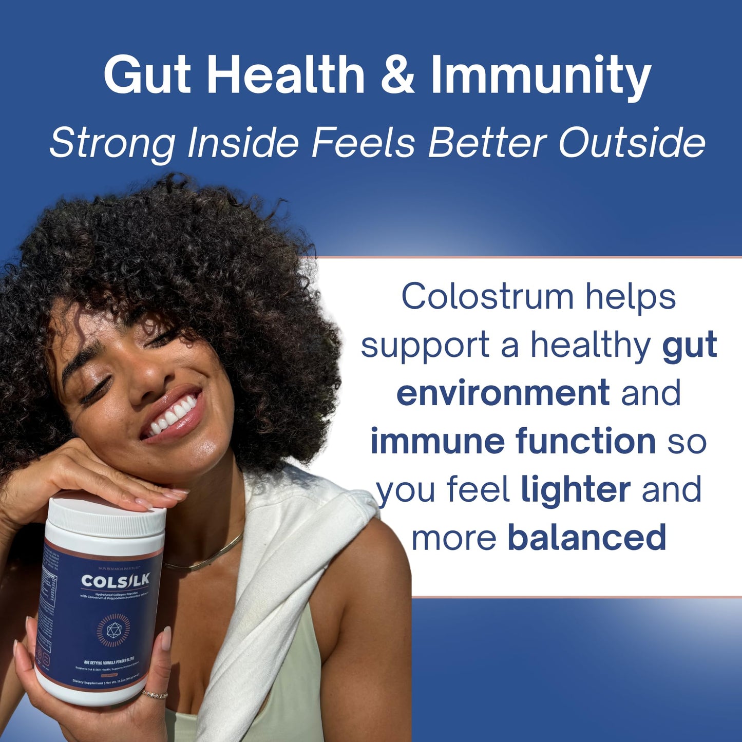 SRILabs ColSilk Unflavored Hydrolyzed Collagen Powder with Colostrum and Polypodium - Skin, Hair, Nails, Gut Health and Joint Support - One Scoop Daily | 1 Month Supply - Maple Wellness Supplements