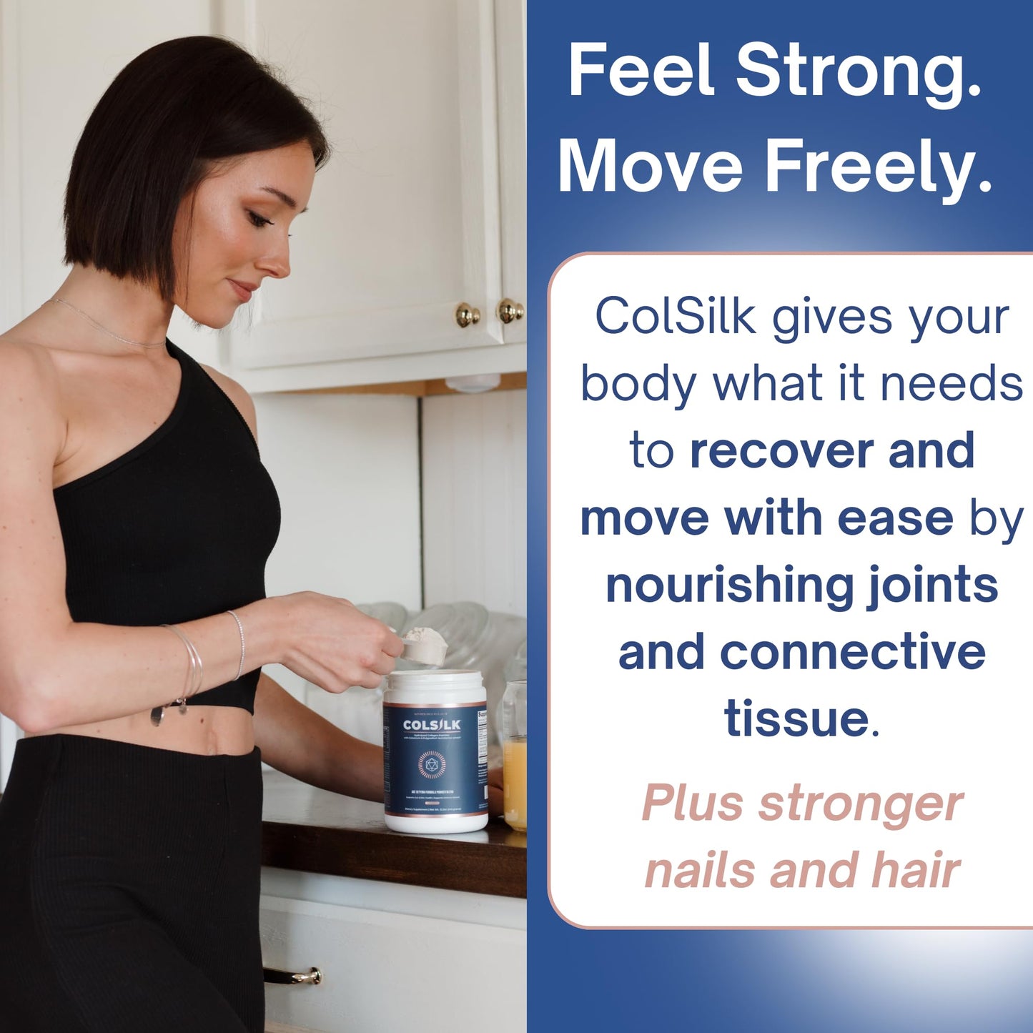 SRILabs ColSilk Unflavored Hydrolyzed Collagen Powder with Colostrum and Polypodium - Skin, Hair, Nails, Gut Health and Joint Support - One Scoop Daily | 1 Month Supply - Maple Wellness Supplements