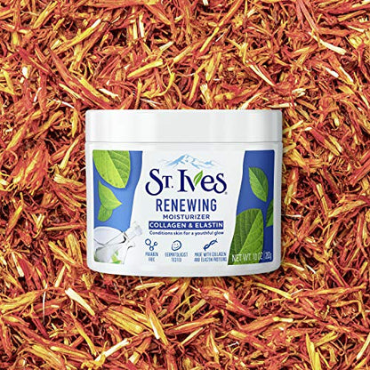 St. Ives Face Moisturizer Cream, Collagen and Elastin, Renewing Facial Moisturizer for Women, Paraben Free - Maple Wellness Supplements