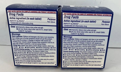 St. Joseph Pain Reliever, 81 mg, Enteric Coated Tablets, 36 ct. - Maple Wellness Supplements