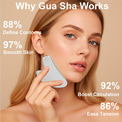 Stainless Steel Gua Sha Tool & Lymphatic Drainage Face Brush Set, TWPER Facial Massage Kit for Jawline Sculpting - Maple Wellness Supplements