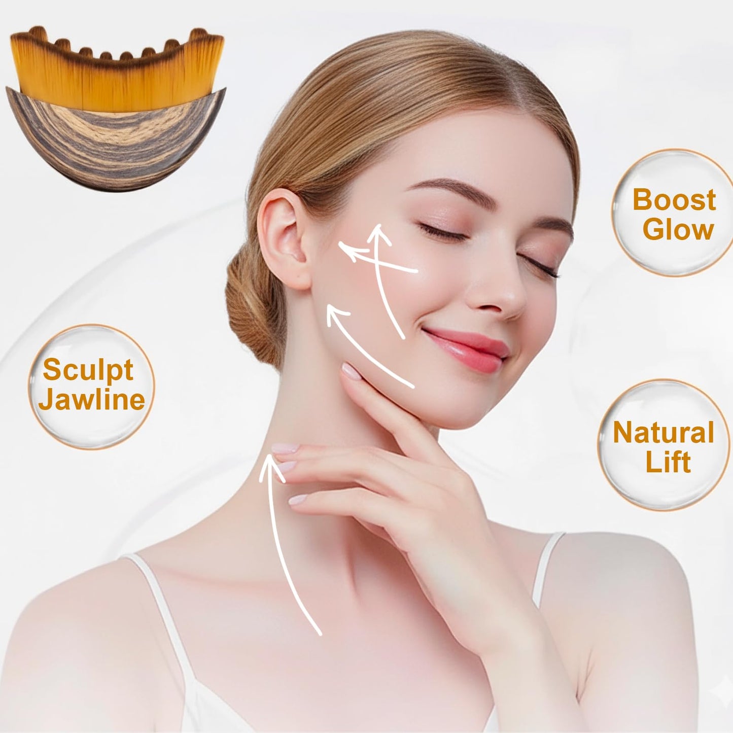Stainless Steel Gua Sha Tool & Lymphatic Drainage Face Brush Set, TWPER Facial Massage Kit for Jawline Sculpting - Maple Wellness Supplements
