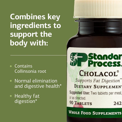 Standard Process Inc. Cholacol - Gallbladder Support Supplement - Fat Digestion Supplement for Digestive Health & Bile Support - Maple Wellness Supplements