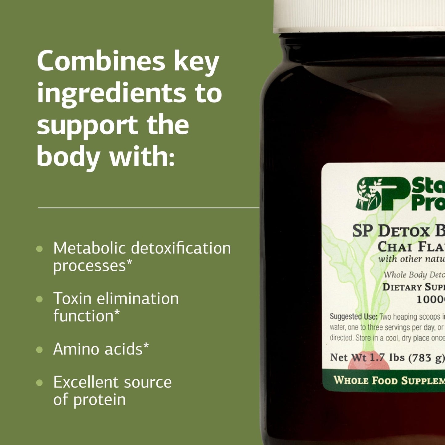 Standard Process SP Detox Balance Chai - Detox Cleanse with Pea Protein, Iron, Magnesium & Choline - Vegan, Non-Dairy & Gluten-Free - 1.7 lb - Maple Wellness Supplements