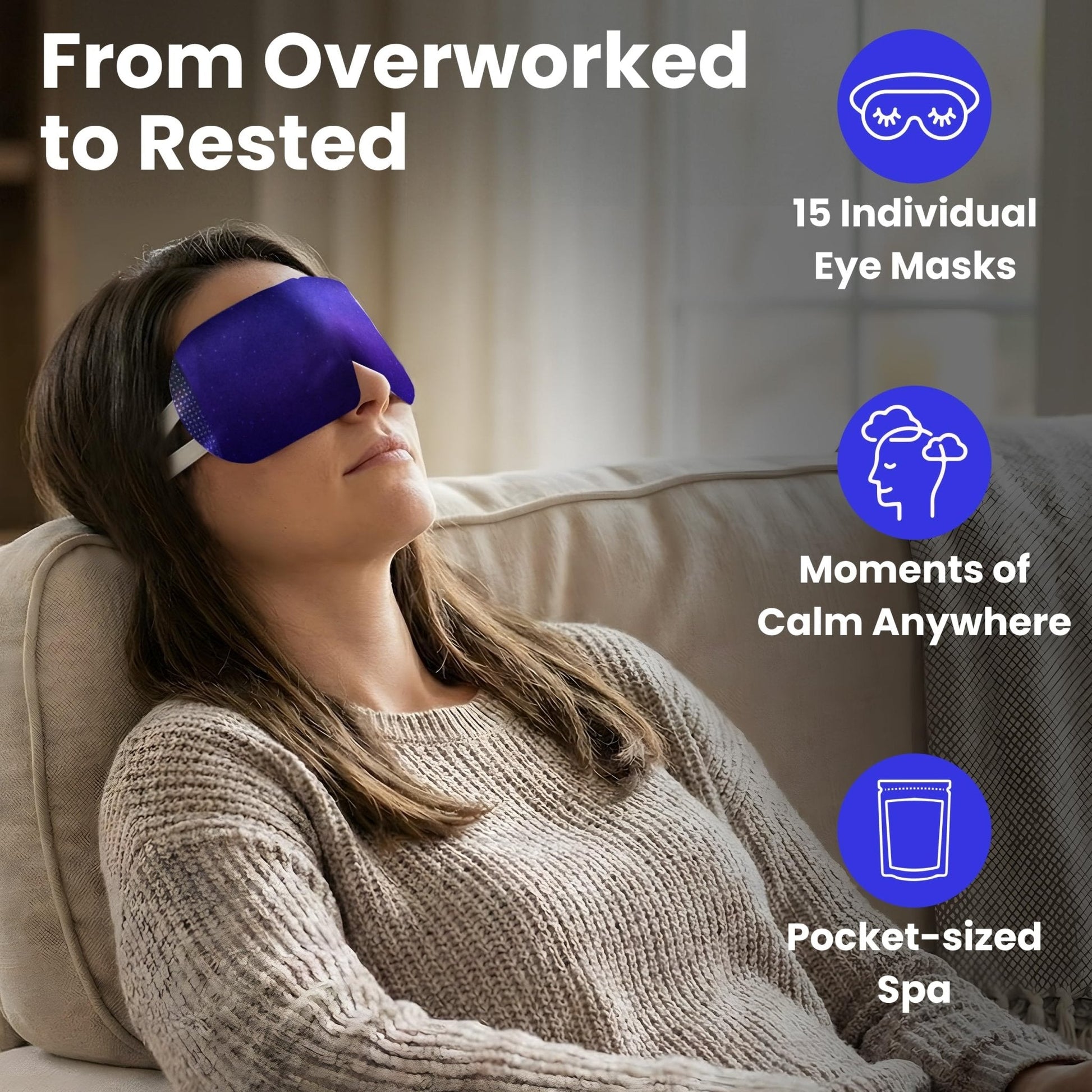 Steam Eye Mask, Self Heating Warm Compress for Dry Eyes I Heated Fast Relief for Stye, Puffy Sensitive Eyes, Moist Heat, Easter Basket Stuffers - Maple Wellness Supplements