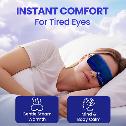 Steam Eye Mask, Self Heating Warm Compress for Dry Eyes I Heated Fast Relief for Stye, Puffy Sensitive Eyes, Moist Heat, Easter Basket Stuffers - Maple Wellness Supplements