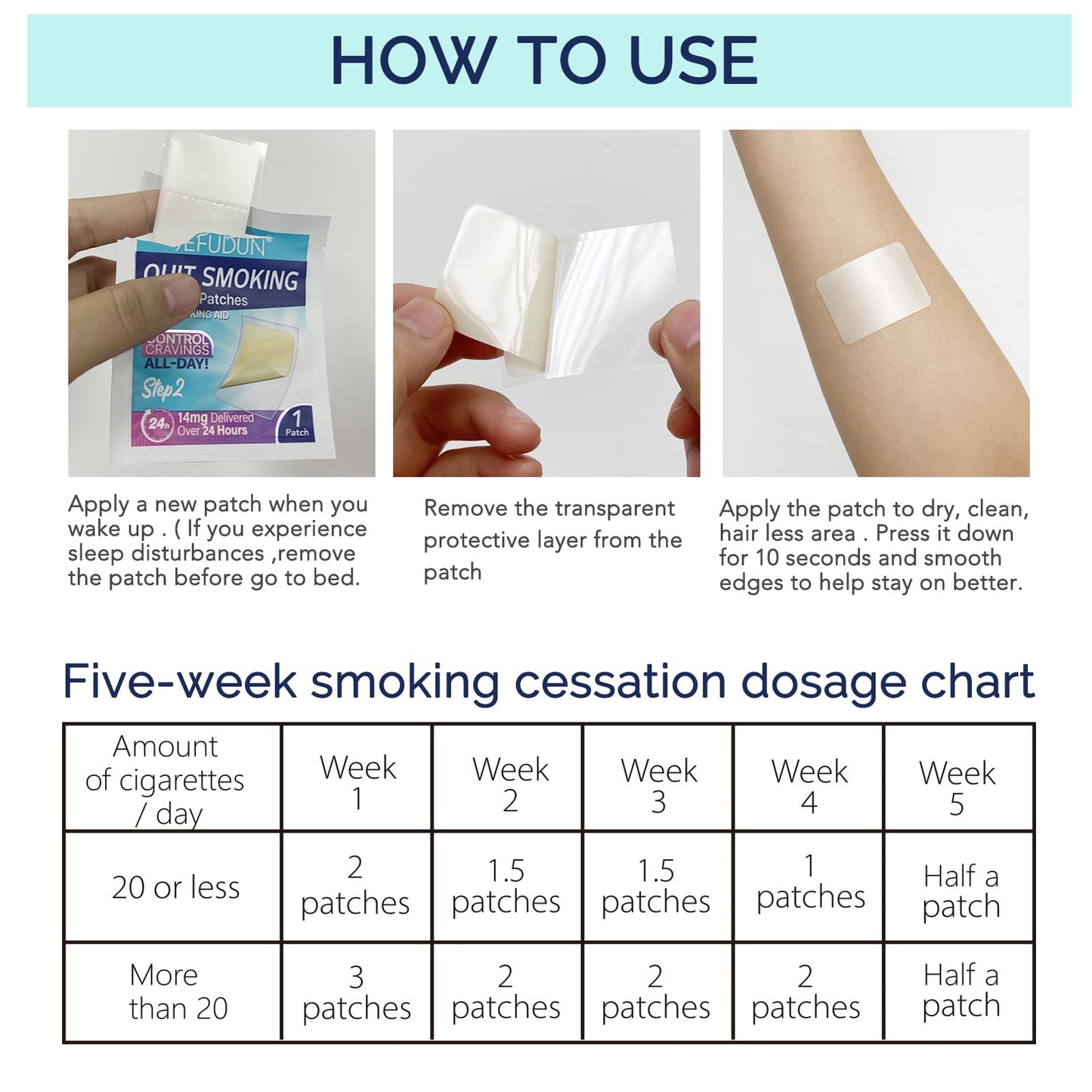 Step 2 Quit Smoking Patches, 14mg Stop Smoking Aids Patches, 30 Count Quit Smoking Stickers that Work with 2 Weeks, Helping Quit Patch, Easy & Effective Anti-Stickers - Maple Wellness Supplements