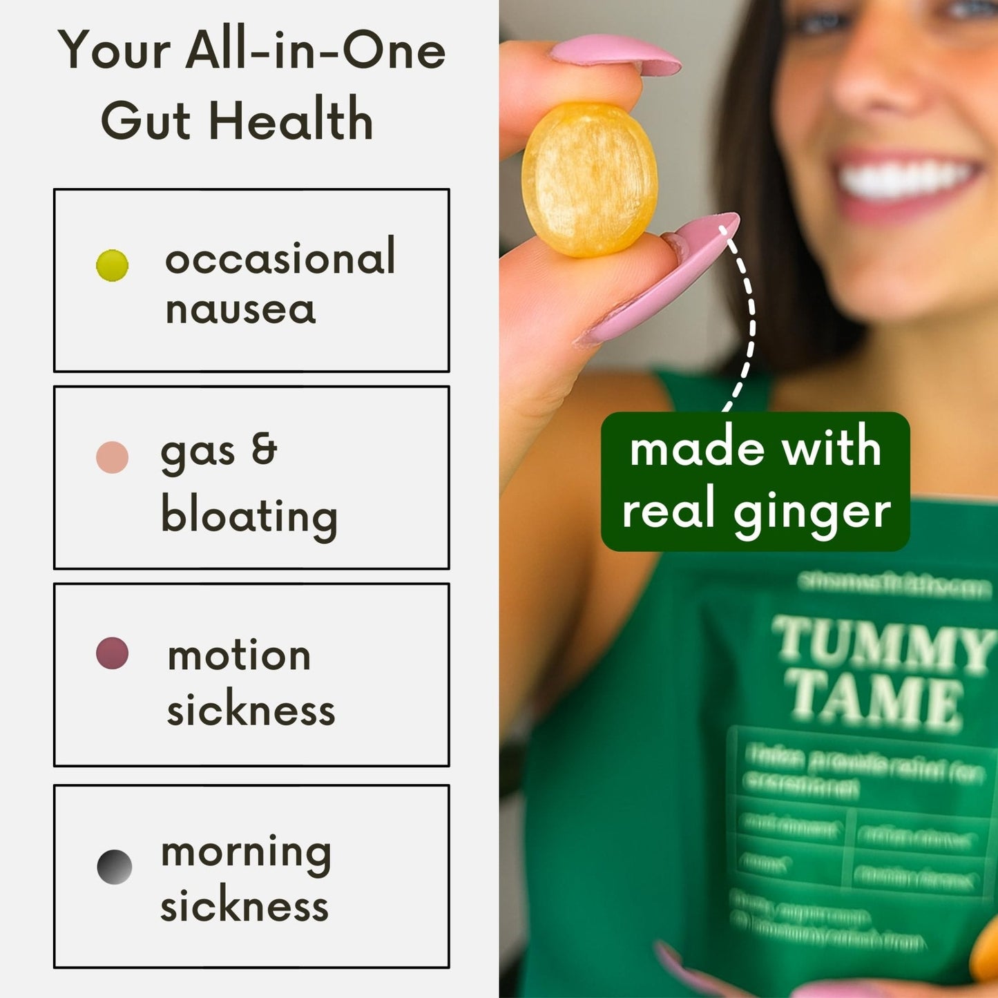 Stomach Bloom Fast-Acting Ginger for Nausea Relief | Herbal Relief for Pregnancy Nausea and Morning & Motion Sickness | Ginger, Lemon, Spearmint & B6. 28 Individually Sealed Drops. - Maple Wellness Supplements