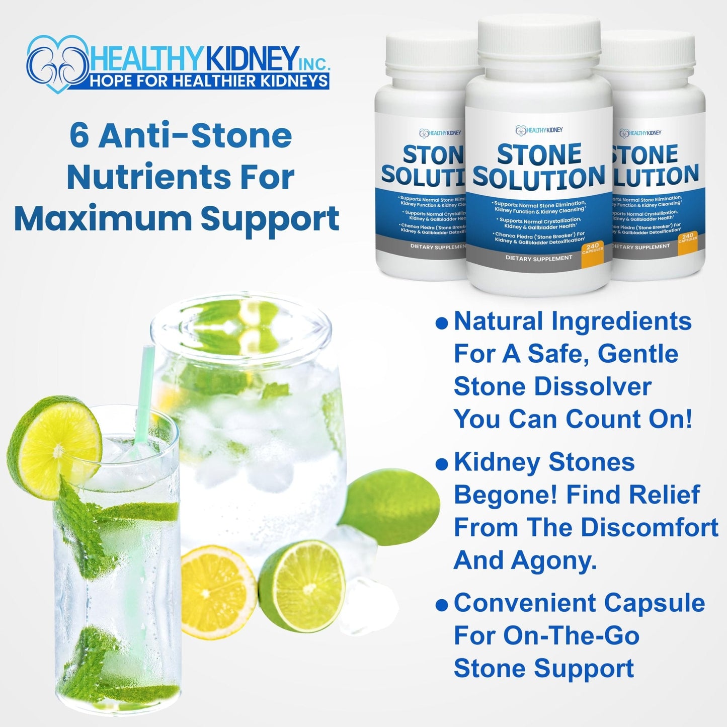 Stone Solution Capsules- Natural Dissolver, Kidney Stone Support & Kidney Cleanser Chanca Piedra Stone Breaker Gallbladder Cleanse, Flush & Stop Recurrence, Stone Relief 60 Servings - Maple Wellness Supplements