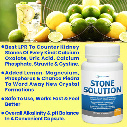 Stone Solution Capsules- Natural Dissolver, Kidney Stone Support & Kidney Cleanser Chanca Piedra Stone Breaker Gallbladder Cleanse, Flush & Stop Recurrence, Stone Relief 60 Servings - Maple Wellness Supplements