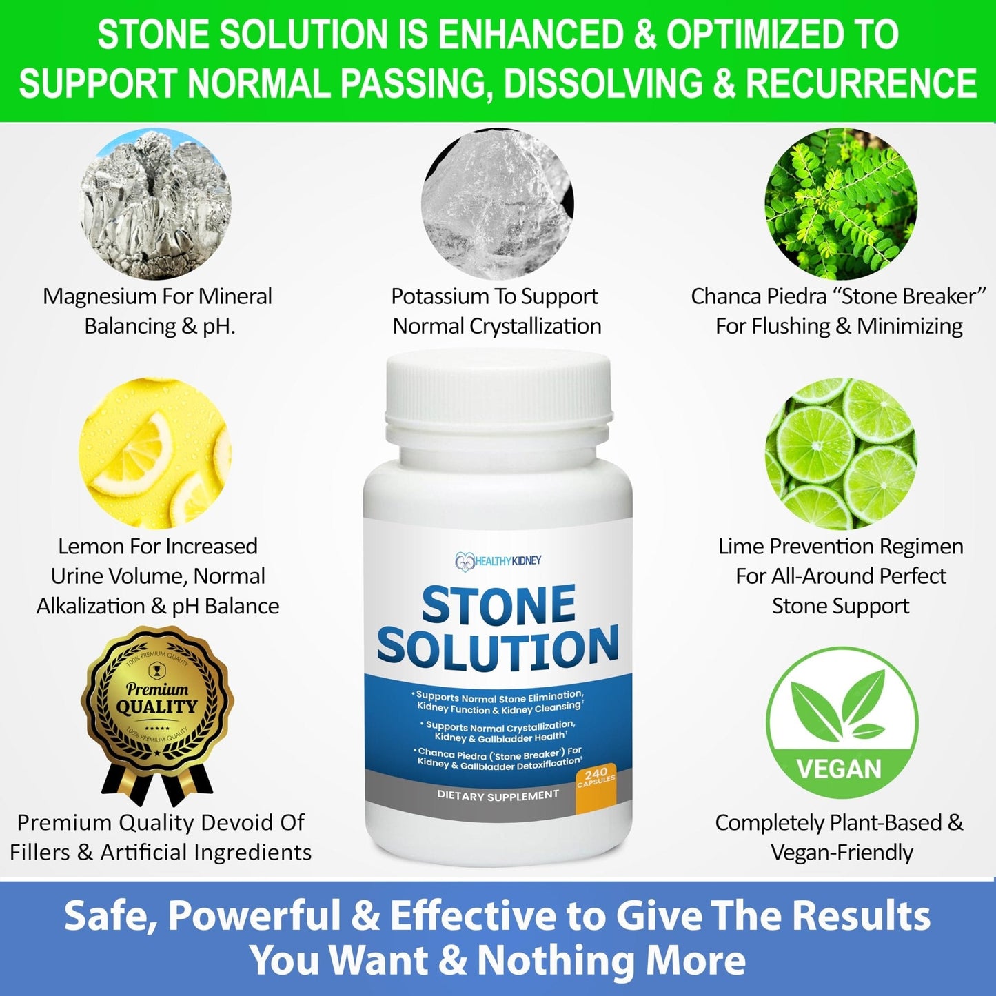 Stone Solution Capsules- Natural Dissolver, Kidney Stone Support & Kidney Cleanser Chanca Piedra Stone Breaker Gallbladder Cleanse, Flush & Stop Recurrence, Stone Relief 60 Servings - Maple Wellness Supplements