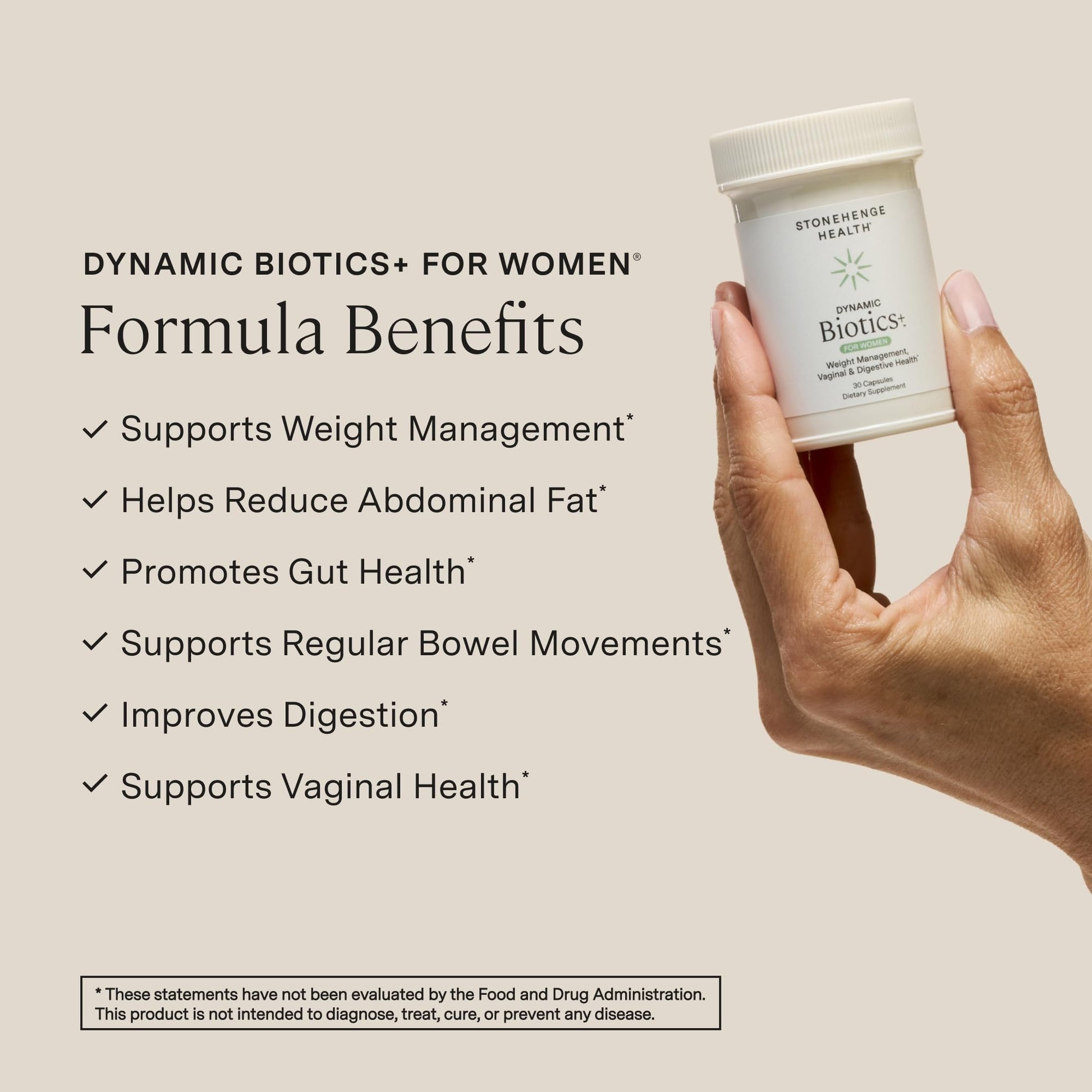 Stonehenge Health Biotics for Women Probiotic 70 Billion CFU, 24 Strains + Prebiotic Fiber, Weight Management, Focus & Mood, Digestive, Vaginal & Immune Support - Maple Wellness Supplements