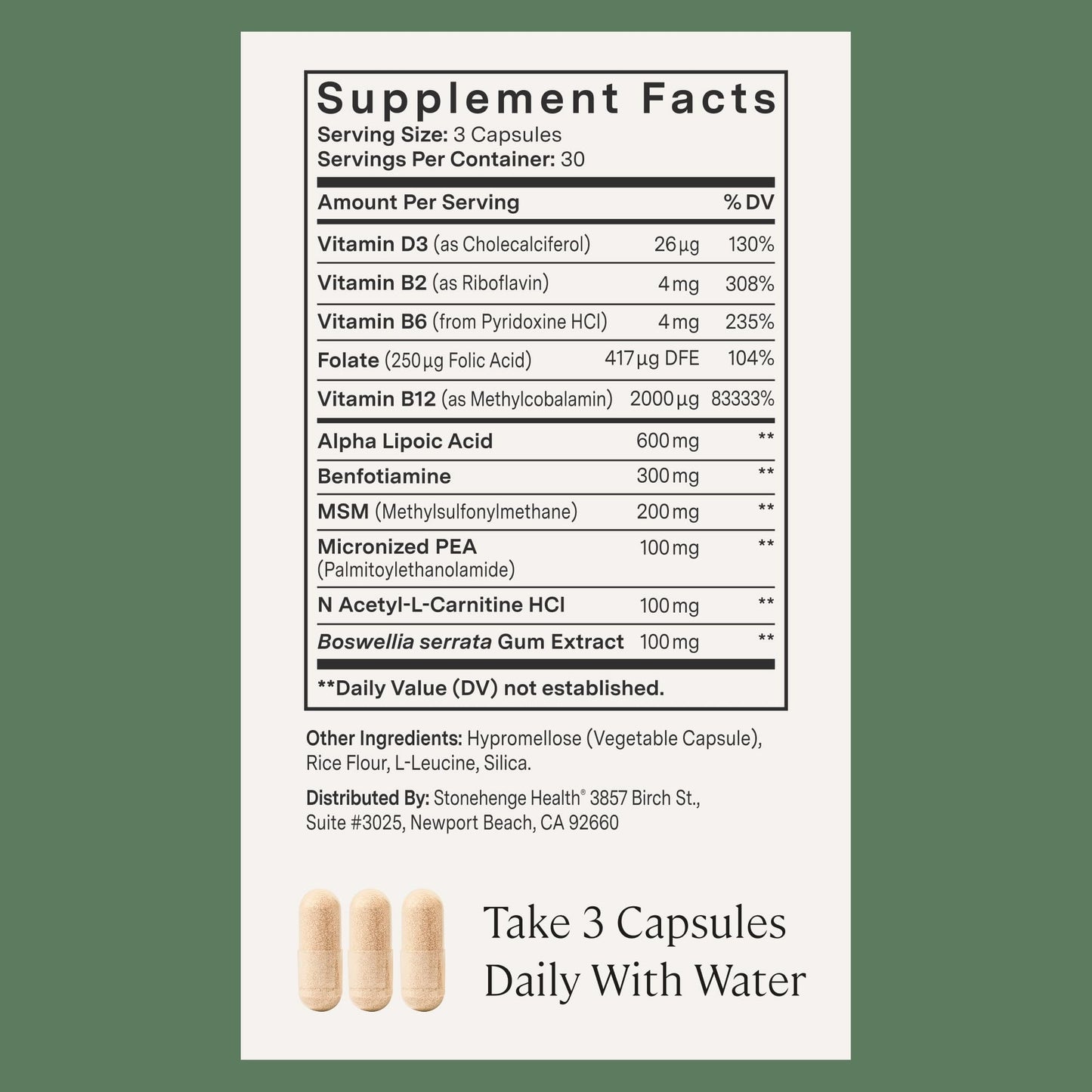 Stonehenge Health Dynamic Nerve Supplement - Supports Nerve Function in Fingers, Toes, Hands, and Feet with Alpha Lipoic Acid ALA, Benfotiamine - Maple Wellness Supplements