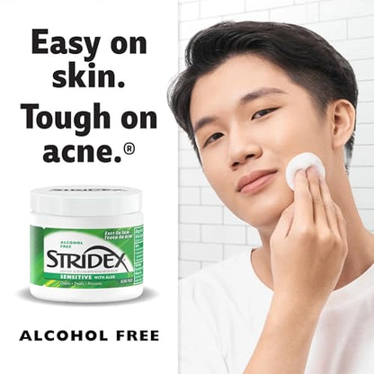Stridex Acne Pads Sensitive With Aloe 55 Count Alcohol-Free - Maple Wellness Supplements