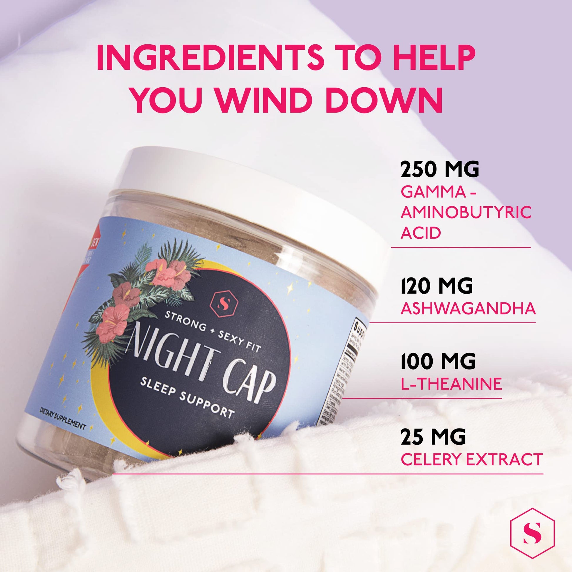 Strong + Sexy Fit Night Cap Sleep Support, Supplement to Help You Fall Asleep Faster - Maple Wellness Supplements