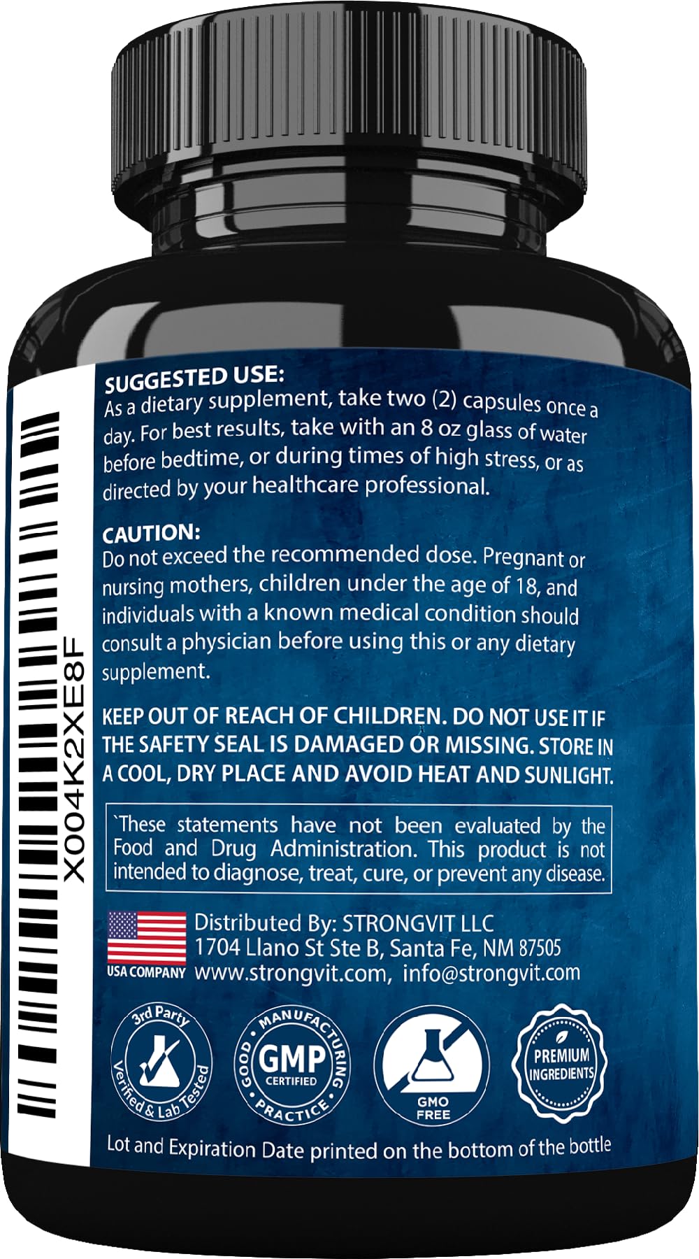 StrongVit Cortisol Supplements for Women and Men with Magnesium, Ashwagandha & L-Theanine. High Cortisol Reducer, Manager, Detox, - Maple Wellness Supplements
