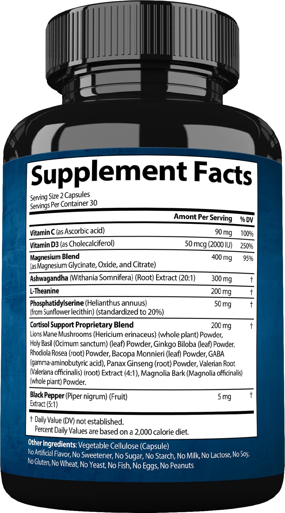 StrongVit Cortisol Supplements for Women and Men with Magnesium, Ashwagandha & L-Theanine. High Cortisol Reducer, Manager, Detox, - Maple Wellness Supplements