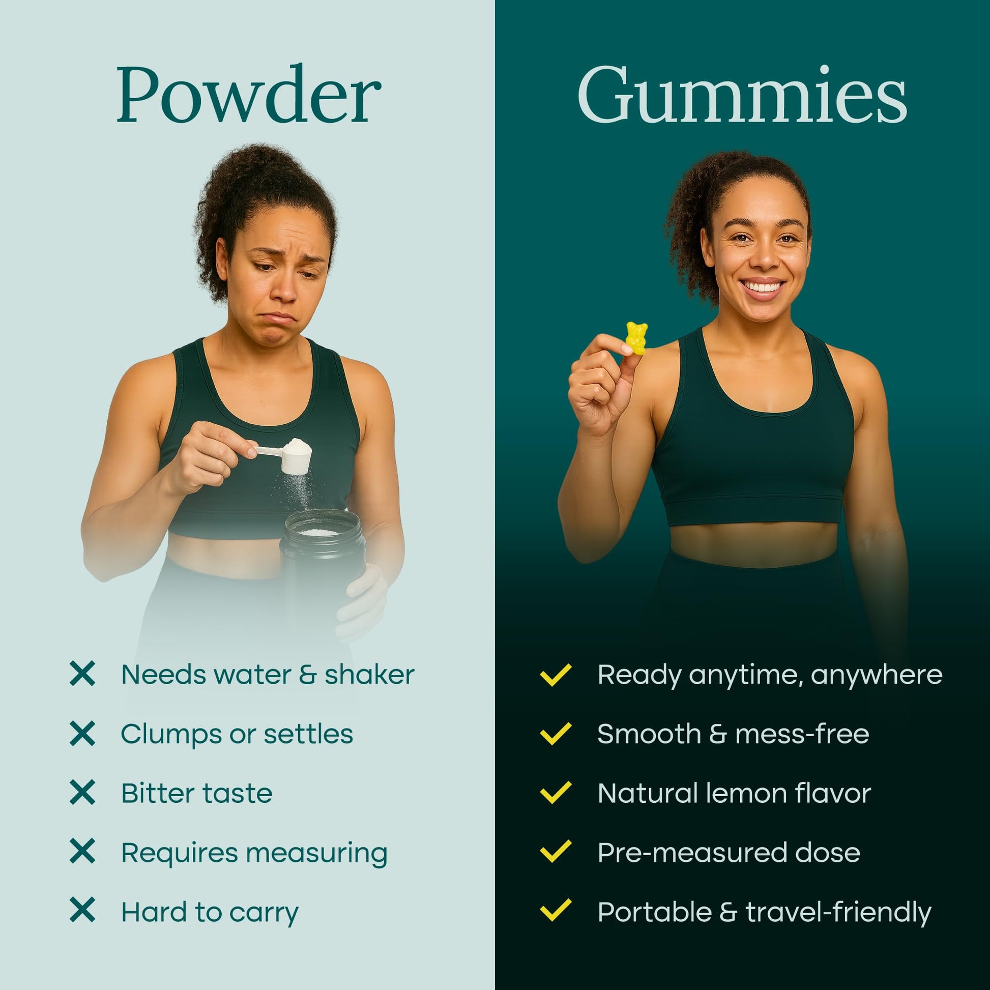 Sugar-Free Creatine Monohydrate Gummies 5gram per Serving, Potent Creatine Gummies for Women & Men, Supplement for Muscle Support, Cellular Energy & Cognitive Function [Lemon Drops Candy Flavor] - Maple Wellness Supplements