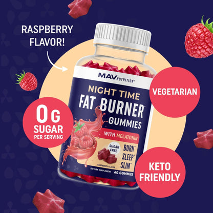 Sugar-Free Night Time Fat Burner Gummies for Sleep & Weight Loss Support | Hunger - Maple Wellness Supplements