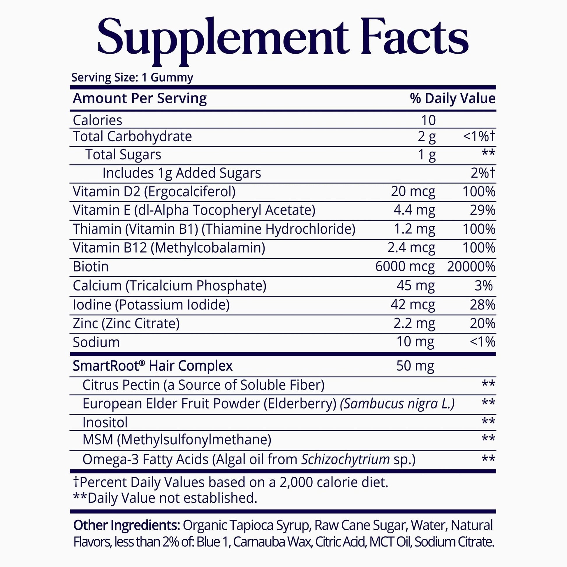 Sugarbear Hair Vitamin Gummy 2 Month Supply Extra Strength Biotin 6000mcg, Growth for Men & Women, Vegan Vitamin B12, MSM, Inositol, Omega 3, Elderberry, Certified Kosher, Halal, Cruelty-Free - Maple Wellness Supplements
