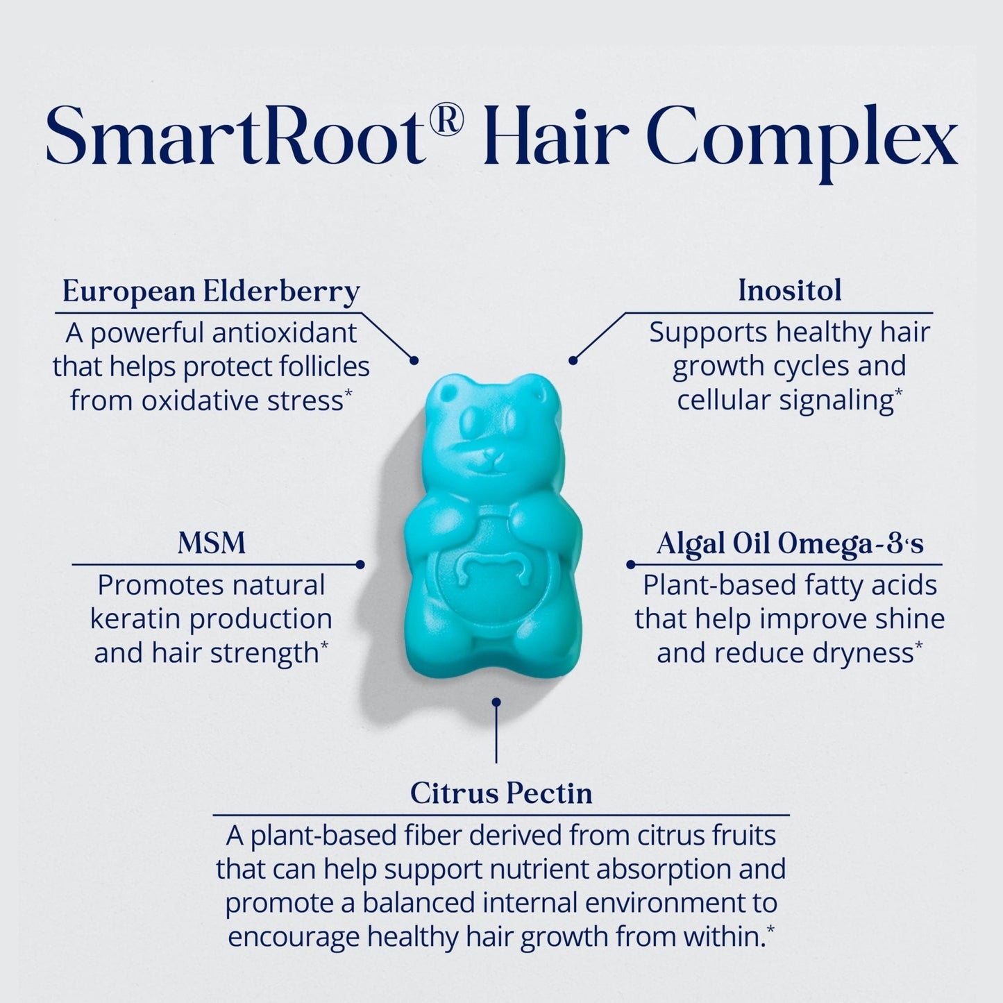 Sugarbear Hair Vitamin Gummy 2 Month Supply Extra Strength Biotin 6000mcg, Growth for Men & Women, Vegan Vitamin B12, MSM, Inositol, Omega 3, Elderberry, Certified Kosher, Halal, Cruelty-Free - Maple Wellness Supplements