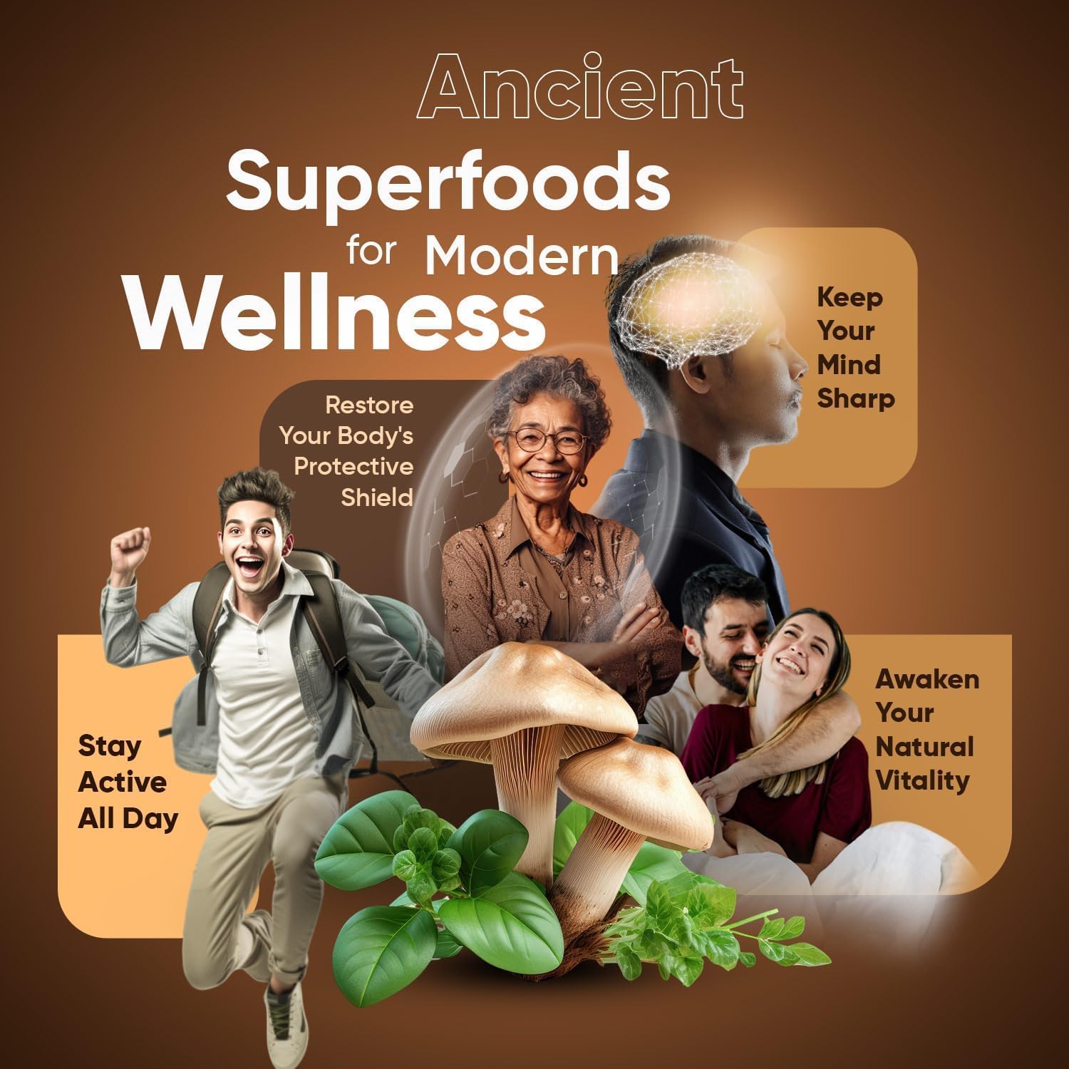 Suiyilary Mushroom Coffee, 10 Mushroom Extract Powder Blend Lion's Mane, Reishi, Chaga - Maple Wellness Supplements