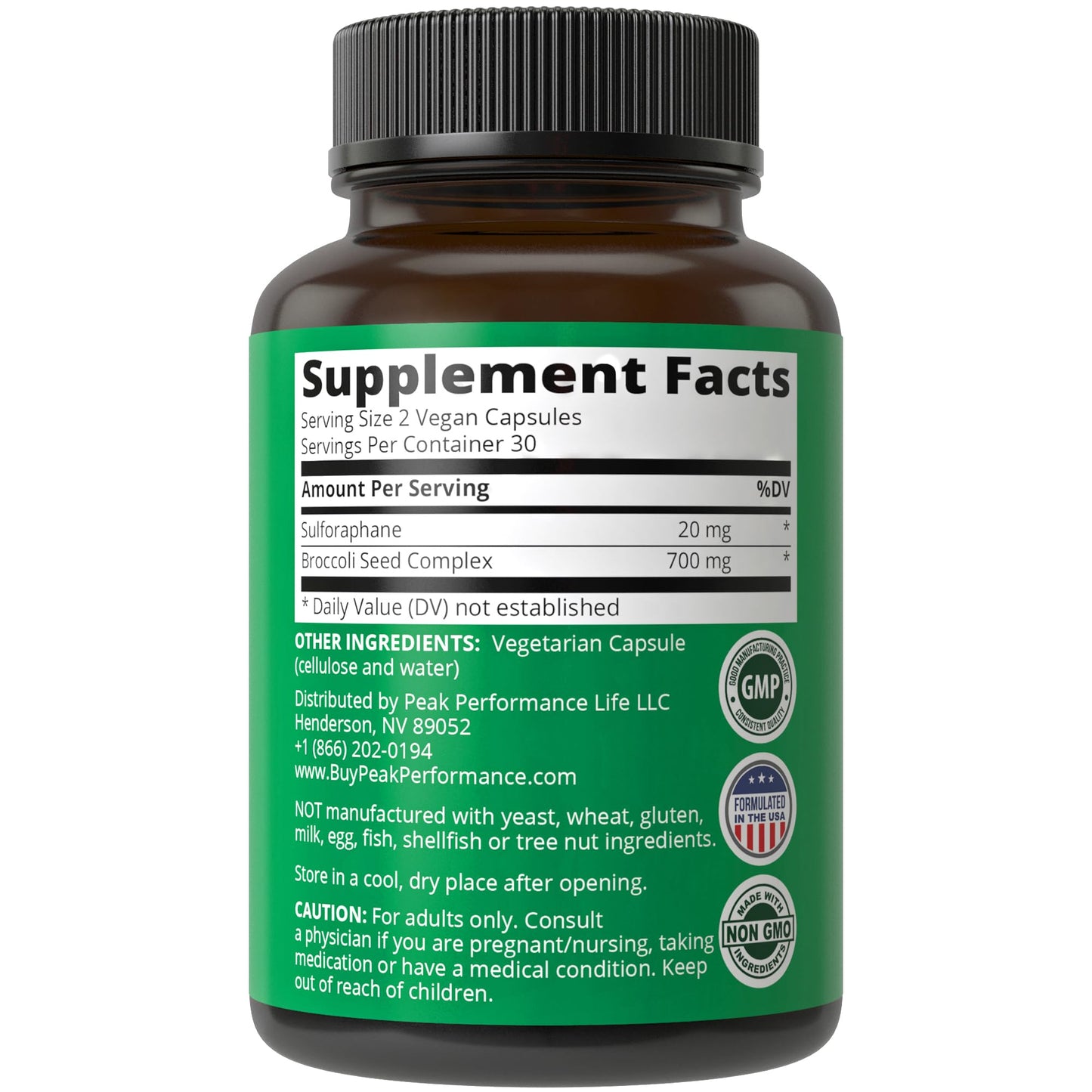 Sulforaphane Supplement 20mg + Broccoli Seed Extract Vegan Capsules. Activated - Maple Wellness Supplements