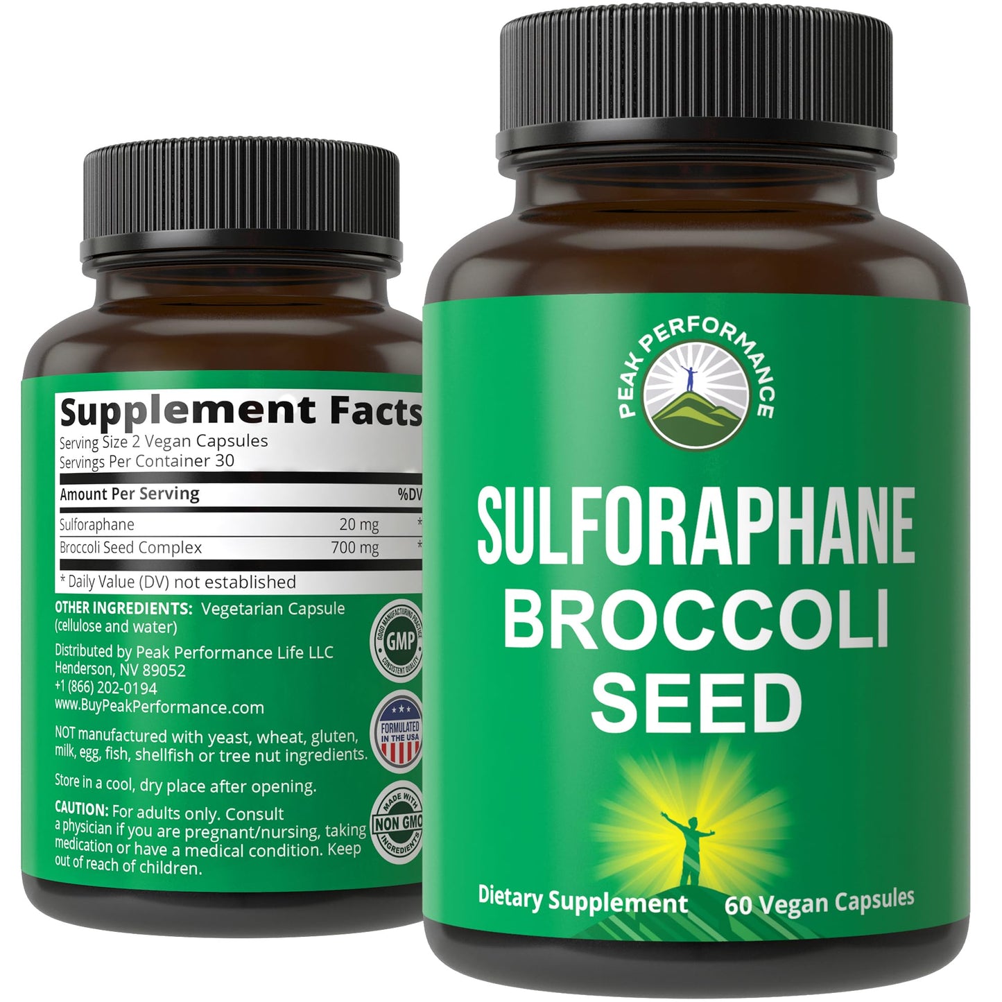 Sulforaphane Supplement 20mg + Broccoli Seed Extract Vegan Capsules. Activated - Maple Wellness Supplements