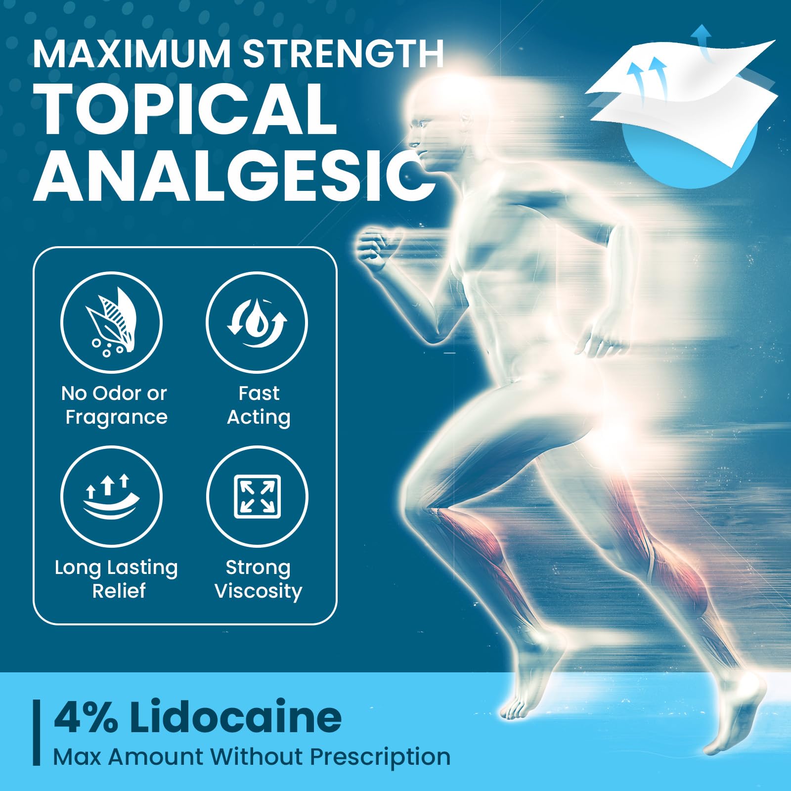 Sumifun 4% Lidocaine Patches, Long Lasting Plaster Patch for Knee, Shoulder, Muscle, Joints with Natural Ingredients, Extended Patch with Lidocaine (Large, Count, 18) - Maple Wellness Supplements