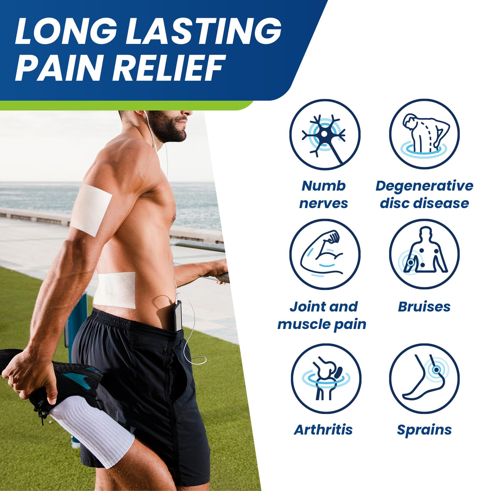 Sumifun Lidocaine Pain Relief Patches - Fast, Targeted Therapy Simple Backache, Soreness, Sprain, Joint Pain with Maximum Strength 4% Lidocaine and 1% Menthol (Large, Count, 25) - Maple Wellness Supplements