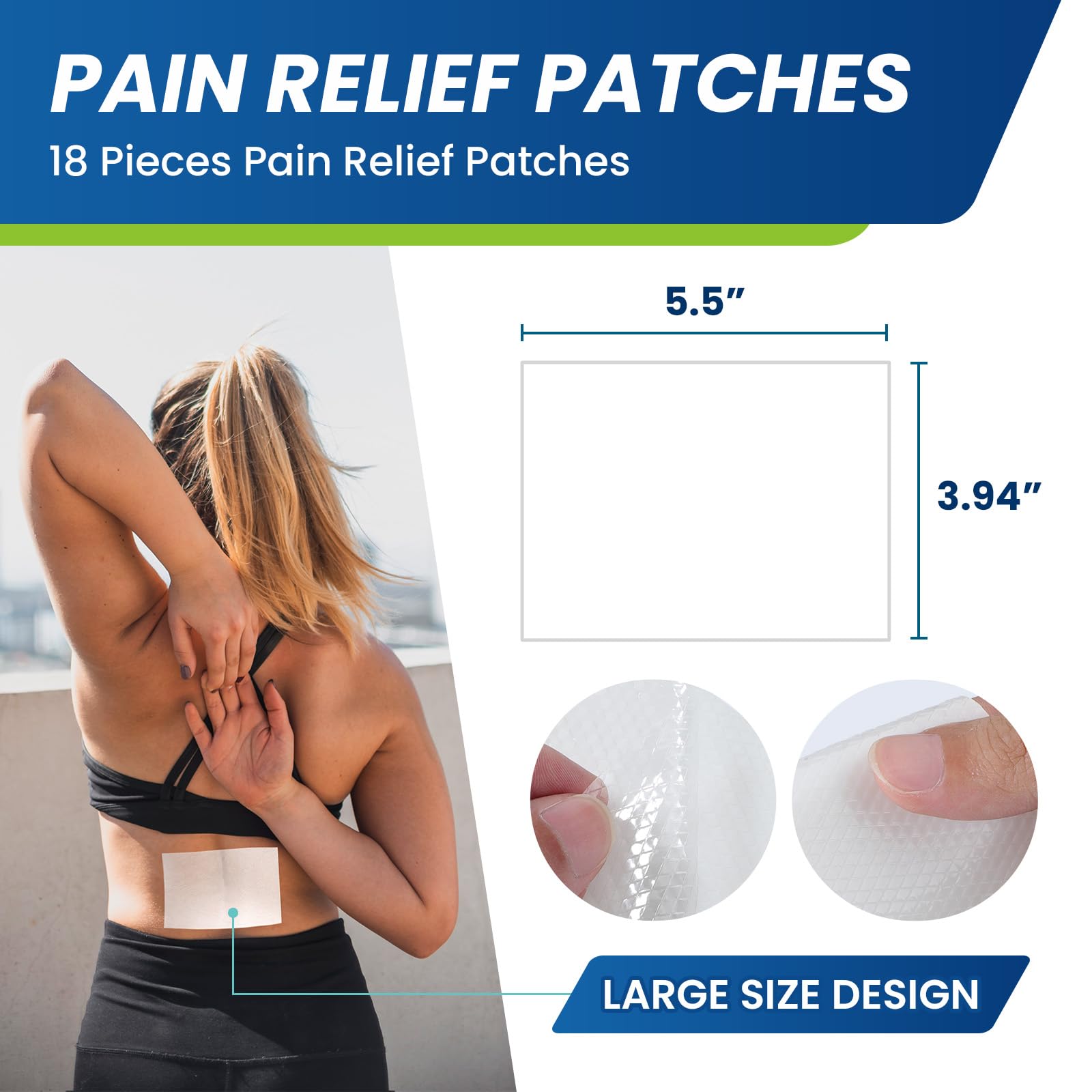 Sumifun Lidocaine Pain Relief Patches - Fast, Targeted Therapy Simple Backache, Soreness, Sprain, Joint Pain with Maximum Strength 4% Lidocaine and 1% Menthol (Large, Count, 25) - Maple Wellness Supplements