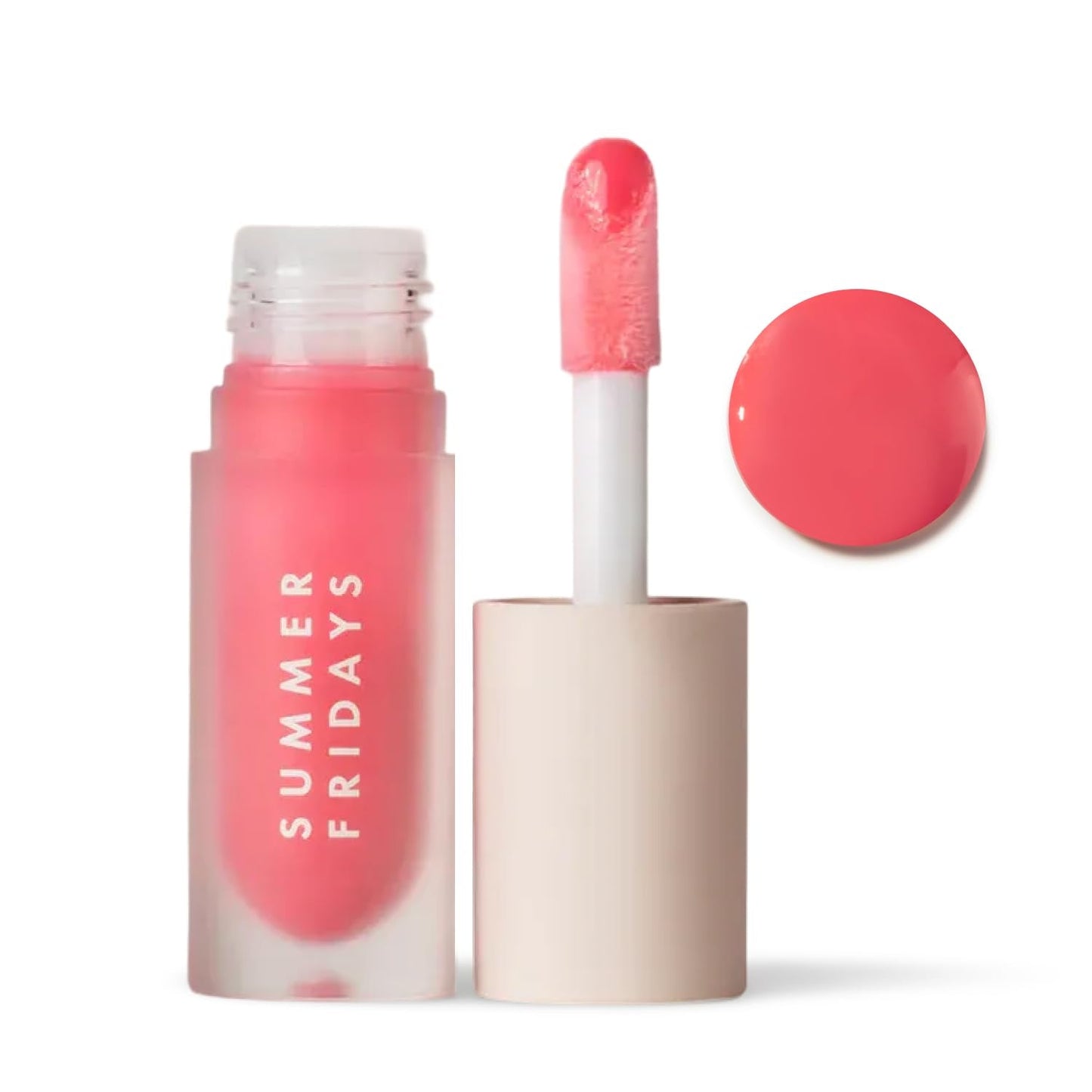 Summer Fridays Dream Lip Oil - Hydrating Tinted Lip Gloss Oil - Non-Sticky Formula with Skincare Benefits for Long-Lasting Softness + Shine - Effortless Beauty Gifts - Pink Cloud (0.15 Oz) - Maple Wellness Supplements