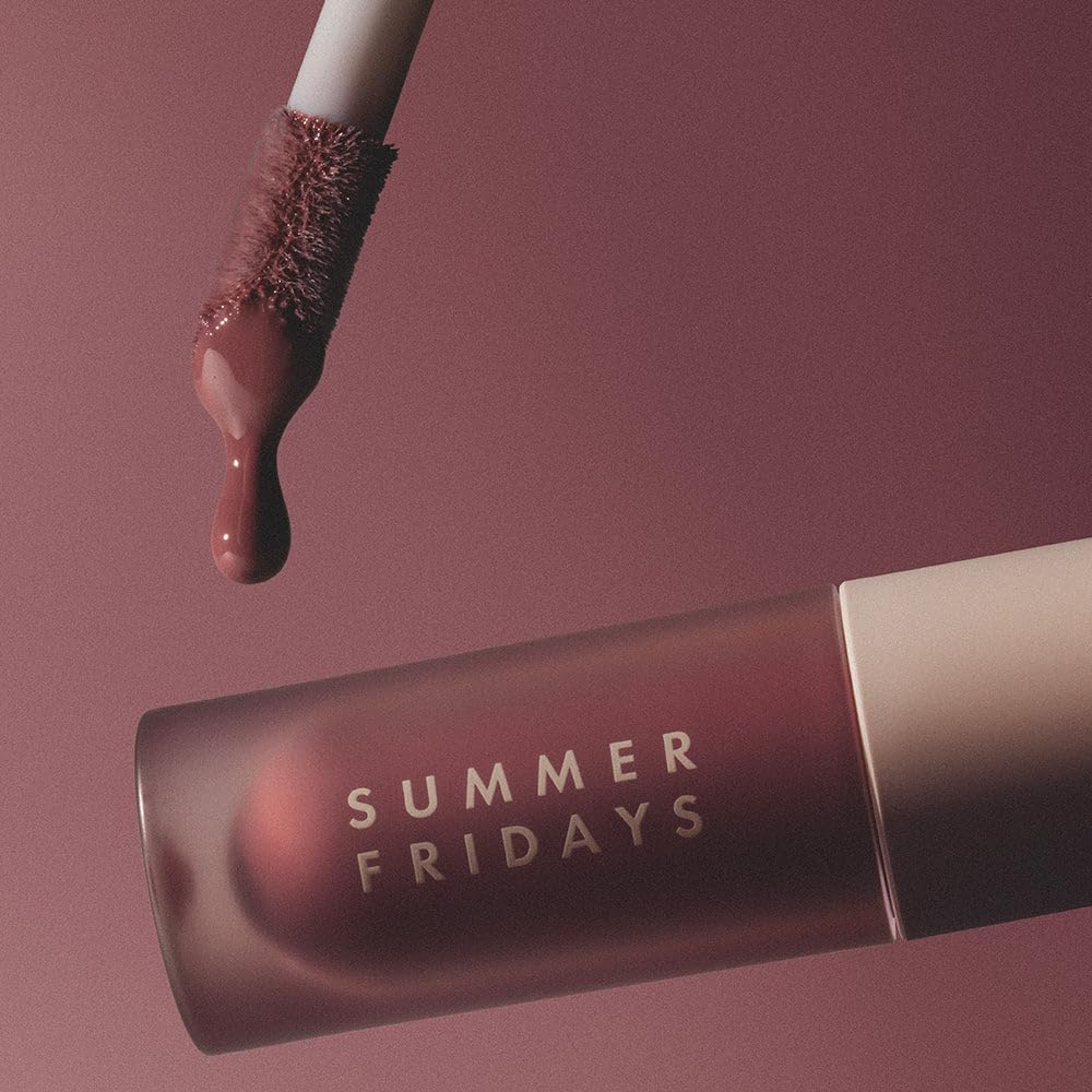 Summer Fridays Dream Lip Oil - Hydrating Tinted Lip Gloss Oil - Non-Sticky Formula with Skincare Benefits for Long-Lasting Softness + Shine - Effortless Beauty Gifts - Soft Mauve (0.15 Oz) - Maple Wellness Supplements