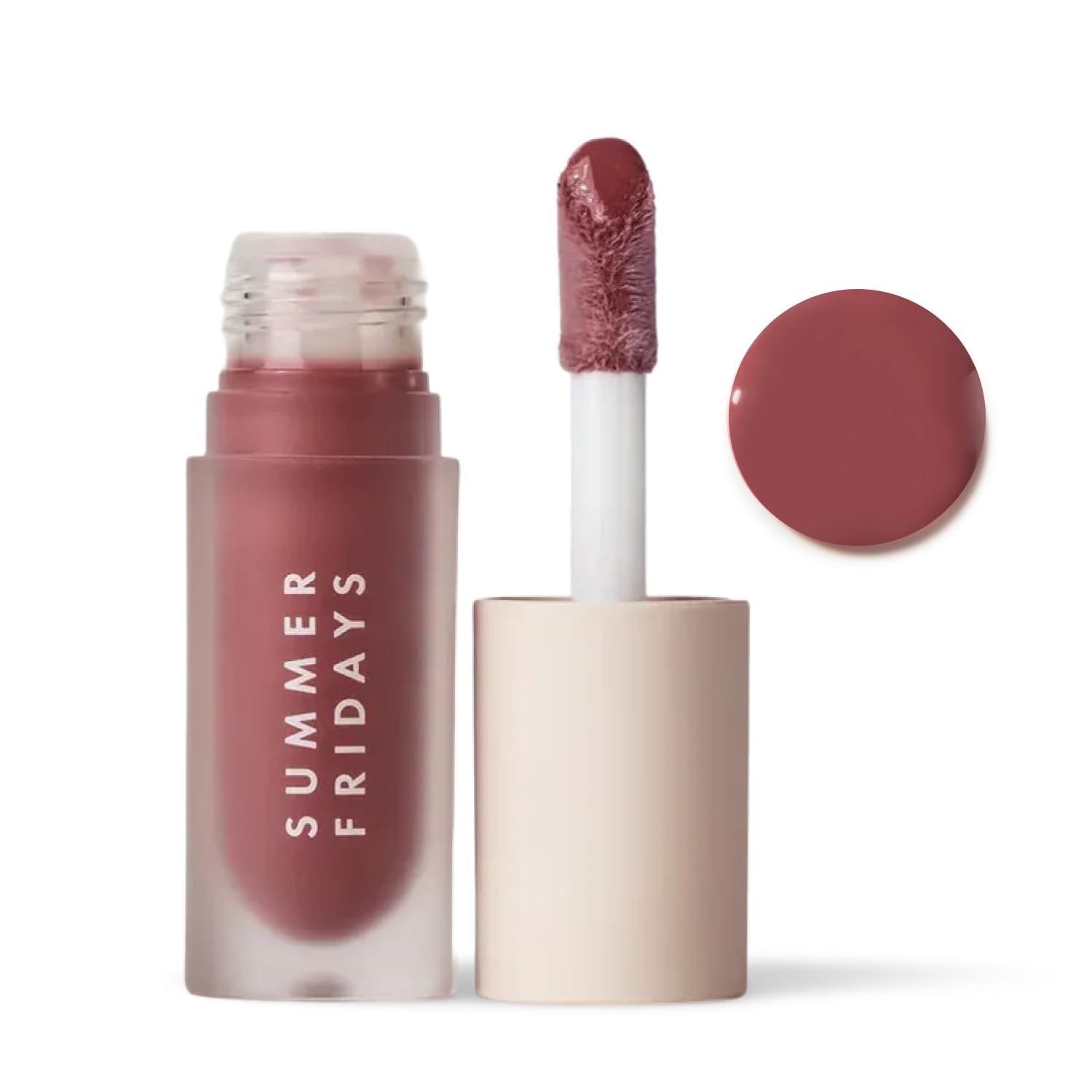 Summer Fridays Dream Lip Oil - Hydrating Tinted Lip Gloss Oil - Non-Sticky Formula with Skincare Benefits for Long-Lasting Softness + Shine - Effortless Beauty Gifts - Soft Mauve (0.15 Oz) - Maple Wellness Supplements