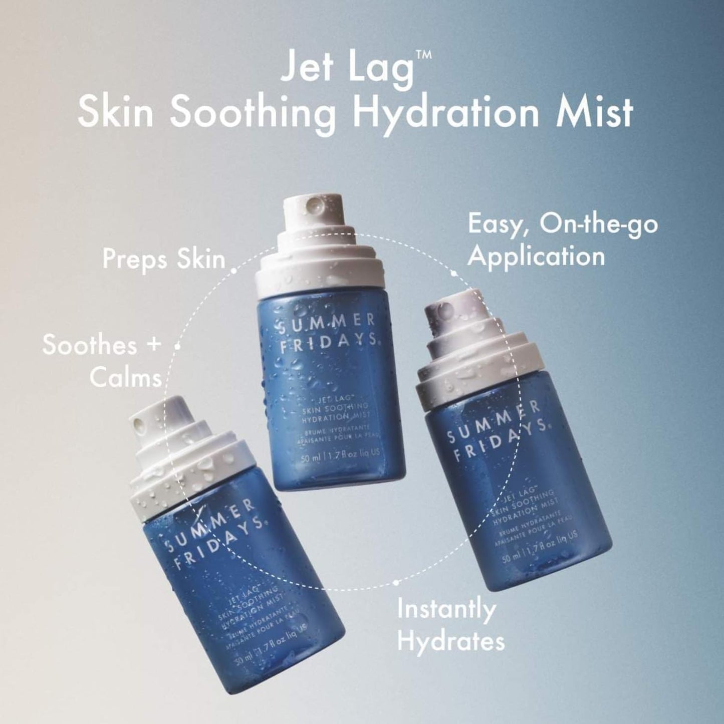 Summer Fridays Jet Lag Skin Soothing Hydration Face Mist - Ultra-Fine Facial Spray & Hydrating Mist to Comfort, Soothe & Help Provide Protective Moisture Barrier Support for Glowing Skin (1.7 Fl Oz) - Maple Wellness Supplements