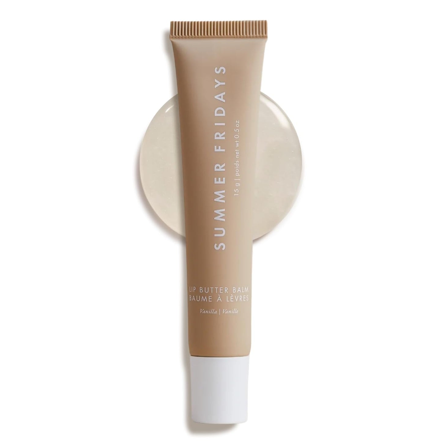 Summer Fridays Lip Butter Balm - Conditioning Lip Mask and Lip Balm for Instant Moisture, Shine and Hydration - Sheer-Tinted, Soothing Lip Care - Vanilla (.5 Oz) - Maple Wellness Supplements
